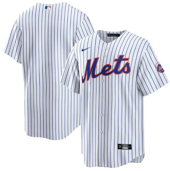 Men's New York Mets ACTIVE PLAYER Custom White With Patch Stitched Baseball Jersey
